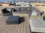 Outdoor furniture on the rooftop deck to hang out and enjoy the view
